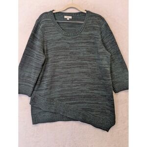 Croft & Barrow‎ Women's Size XL Green Black Space Dye Sweater